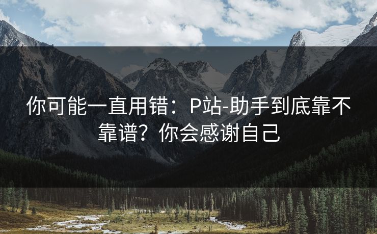 你可能一直用错：P站-助手到底靠不靠谱？你会感谢自己