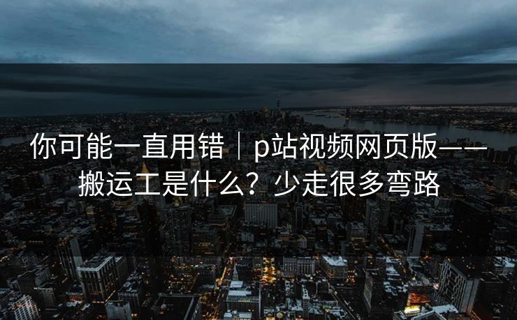 你可能一直用错｜p站视频网页版——搬运工是什么？少走很多弯路