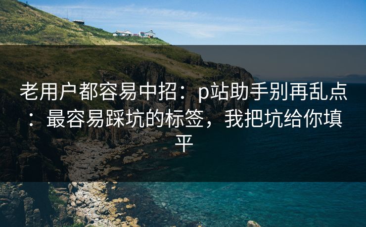 老用户都容易中招：p站助手别再乱点：最容易踩坑的标签，我把坑给你填平