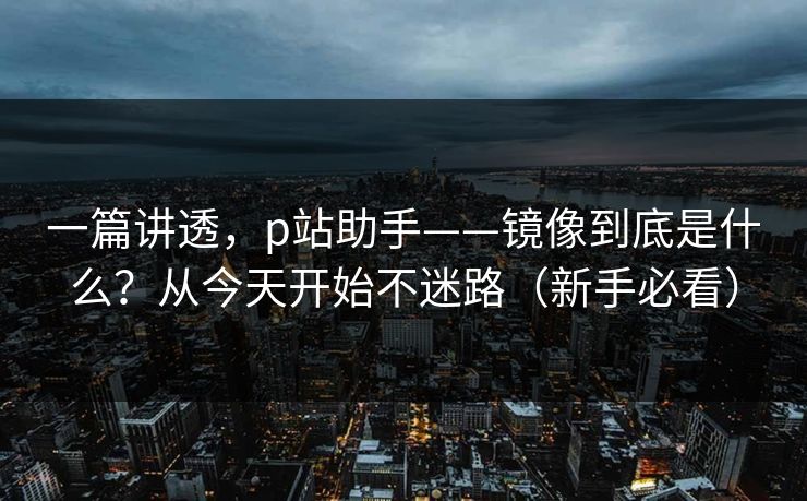 一篇讲透，p站助手——镜像到底是什么？从今天开始不迷路（新手必看）