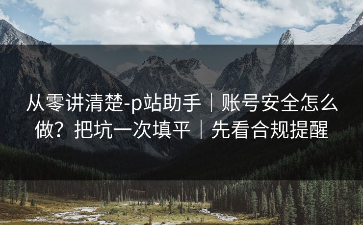 从零讲清楚-p站助手｜账号安全怎么做？把坑一次填平｜先看合规提醒