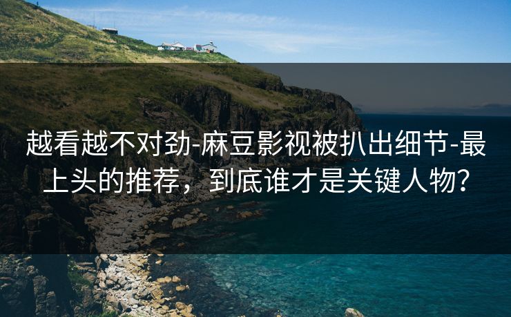 越看越不对劲-麻豆影视被扒出细节-最上头的推荐,到底谁才是关键人物? 越看越不对劲-麻豆影视被扒出细节-最上头的推荐,到底谁才是关键人物?